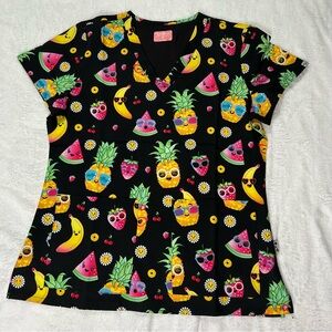 NWOT Uniform Advantage Pineapple  Sunglasses Scrub Top
